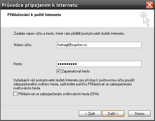 Nastavení: MS Outlook Express krok č.6