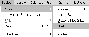 Nastavení: Mozzila Thunderbird krok č.1
