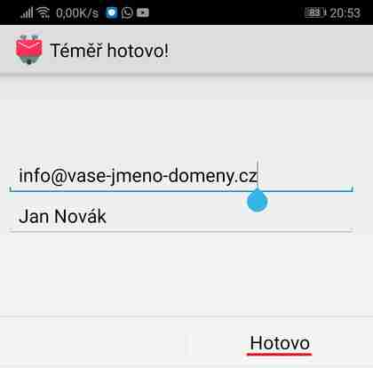 Nastavení: Android K-9 Mail krok č.6